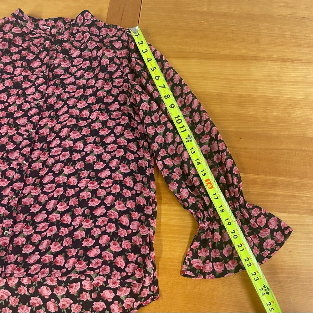 Azoe sheer button down blouse small - Picture 8 of 12